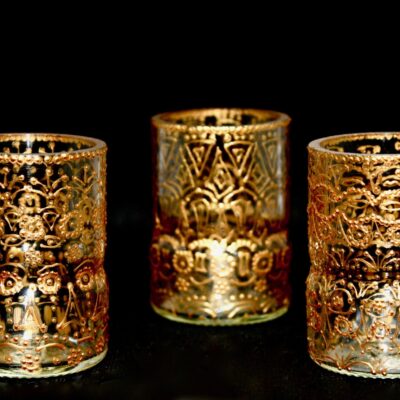 Opulent Shot Clear Glass Gold