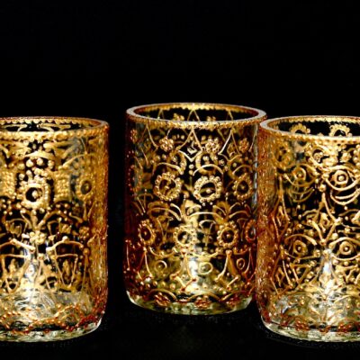 Opulent Shot Clear Glass Gold