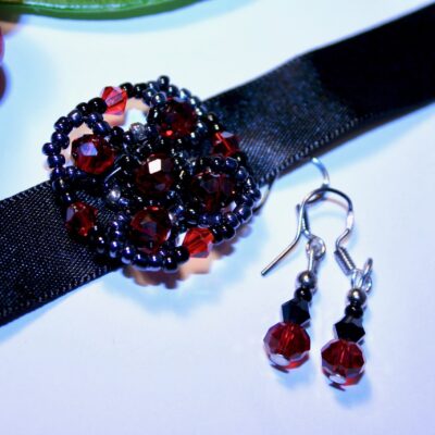 Dalma Ribbon choker &  Earring set