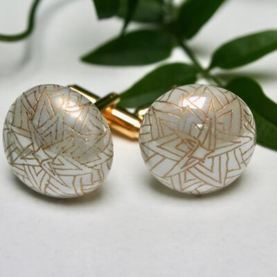 Cream & Gold large cufflinks