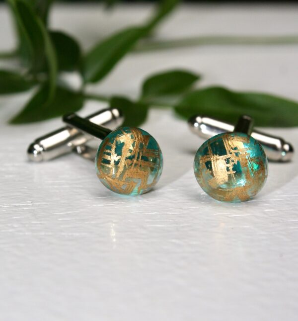 Green & Gold cufflinks