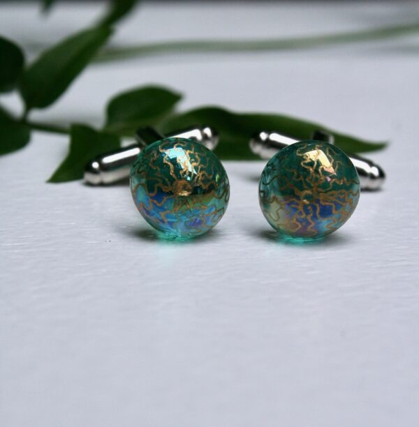 Green & Gold cufflinks - Image 2