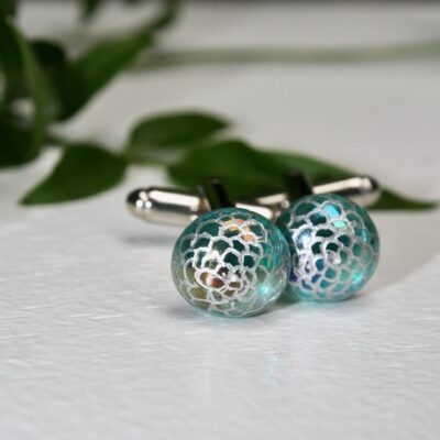 Green & Silver cufflinks