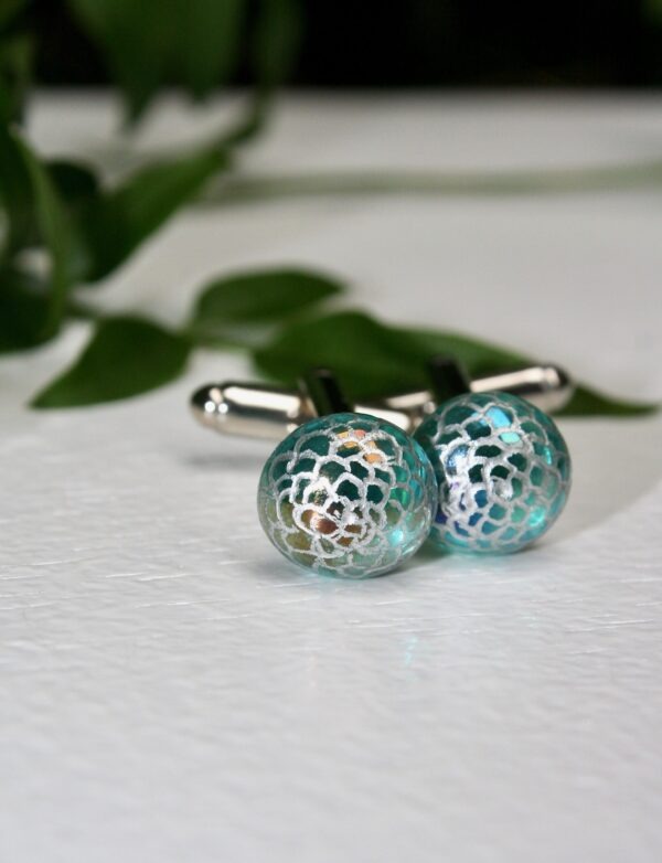 Green & Silver cufflinks