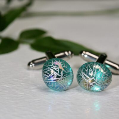 Green & Silver cufflinks