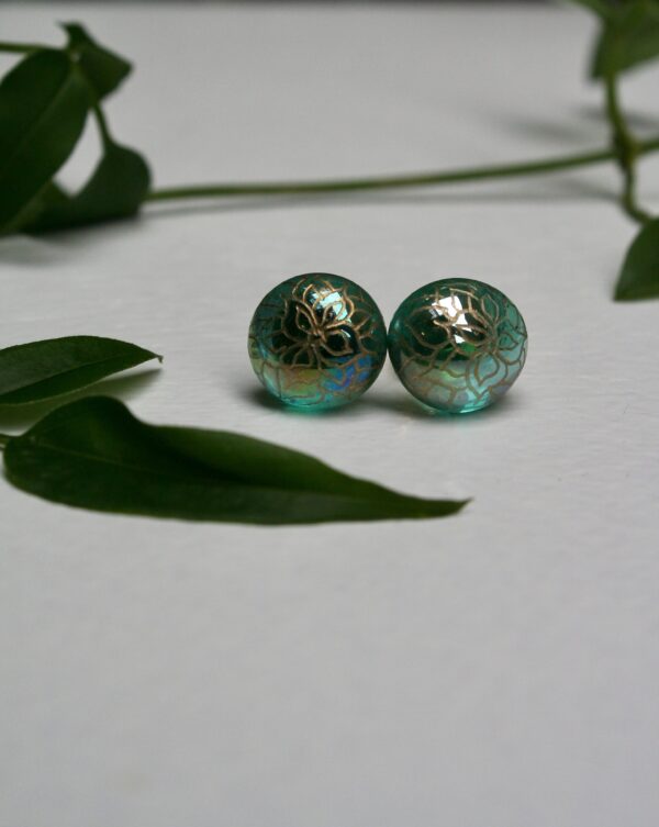 Hand Engraved Green & Gold