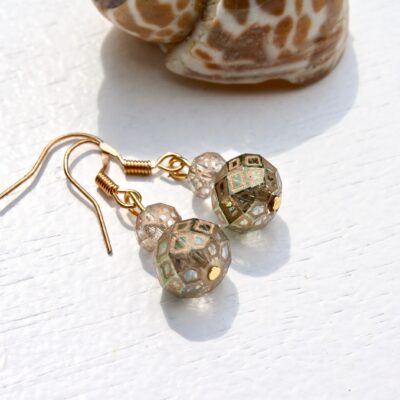 Hand Engraved Opulent gold engraved drop earrings