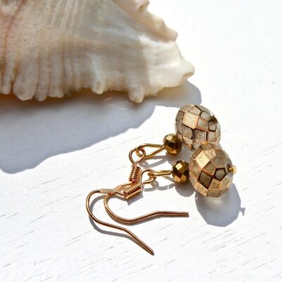 Hand Engraved Opulent gold drop earrings