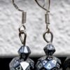 Hand Engraved Opulent drop earrings black & silver