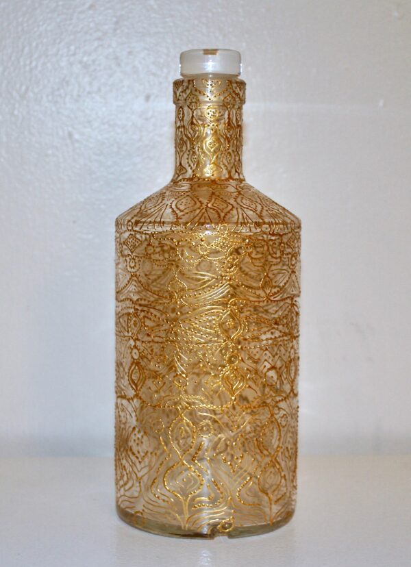Gold Decanter -  Hand painted - Image 3