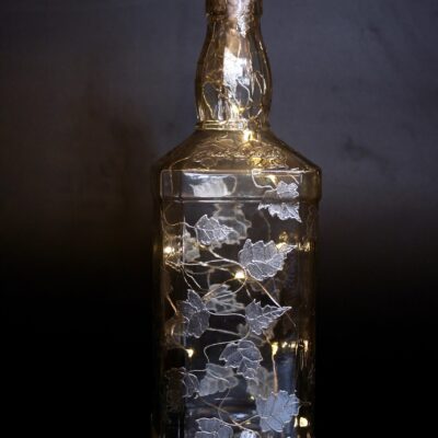 Silver - leaf design bottle light
