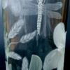 unique Hand Engraved Clear Glass Vase -  Dragonfly & Wildflowers - Image 20
