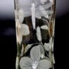 unique Hand Engraved Clear Glass Vase -  Dragonfly & Wildflowers - Image 3
