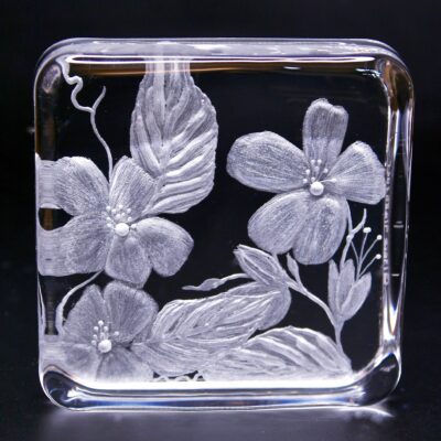 Hand Engraved Paperweight -  Wild Flowers