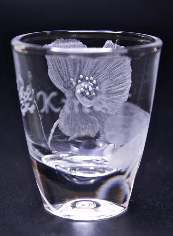 Elaborate Hand engraved shot glass (Bee Kind) - Image 8