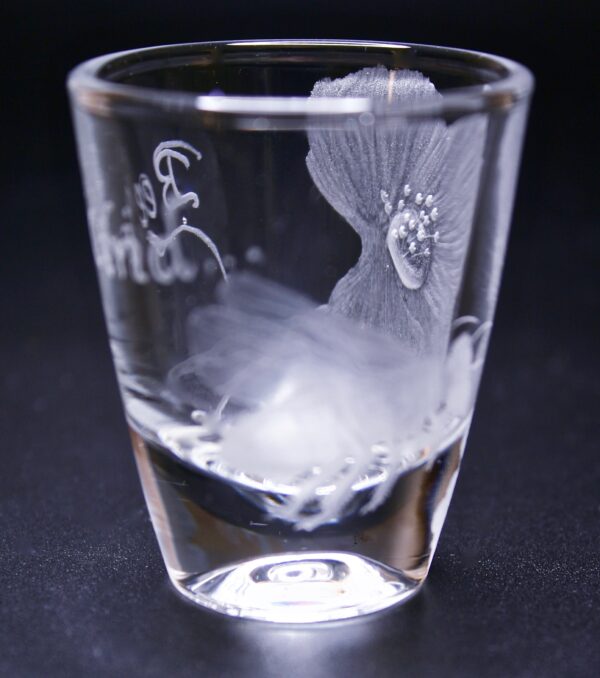 Elaborate Hand engraved shot glass (Bee Kind) - Image 12