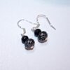 Hand Engraved Opulent drop earrings black & silver - Image 2