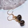 Hand Engraved Opulent drop earrings black & gold - Image 3