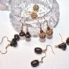 Hand Engraved Opulent drop earrings black & gold - Image 3