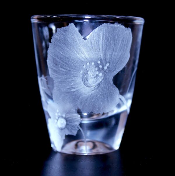 Elaborate Hand engraved shot glass (Bee Kind) - Image 2