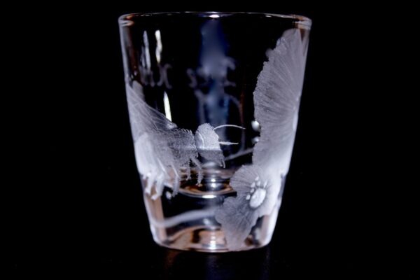 Elaborate Hand engraved shot glass (Bee Kind) - Image 6