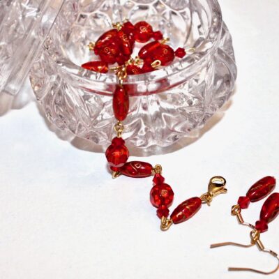 Opulent red & gold engraved bracelet